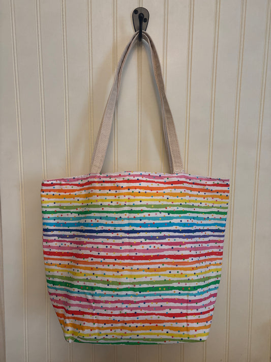 Rainbow Stripe Canvas Tote