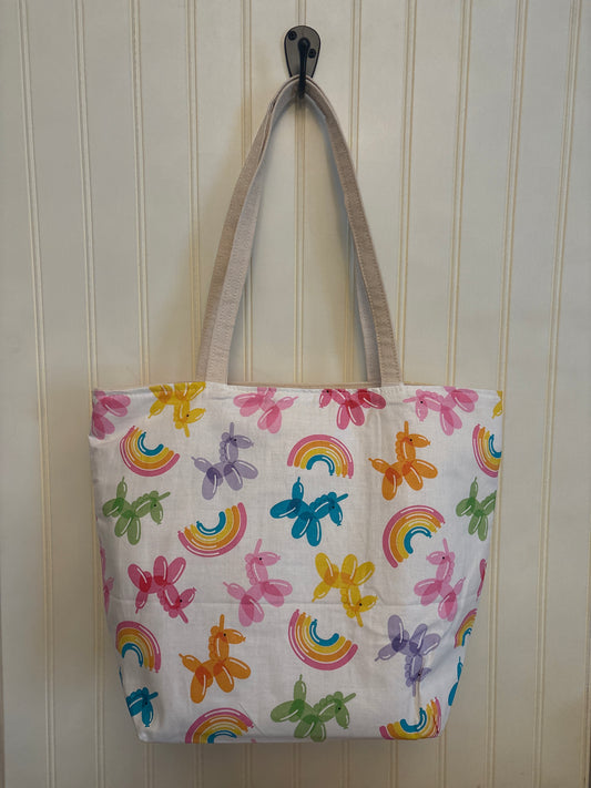 Rainbow Balloon Canvas Tote Bag