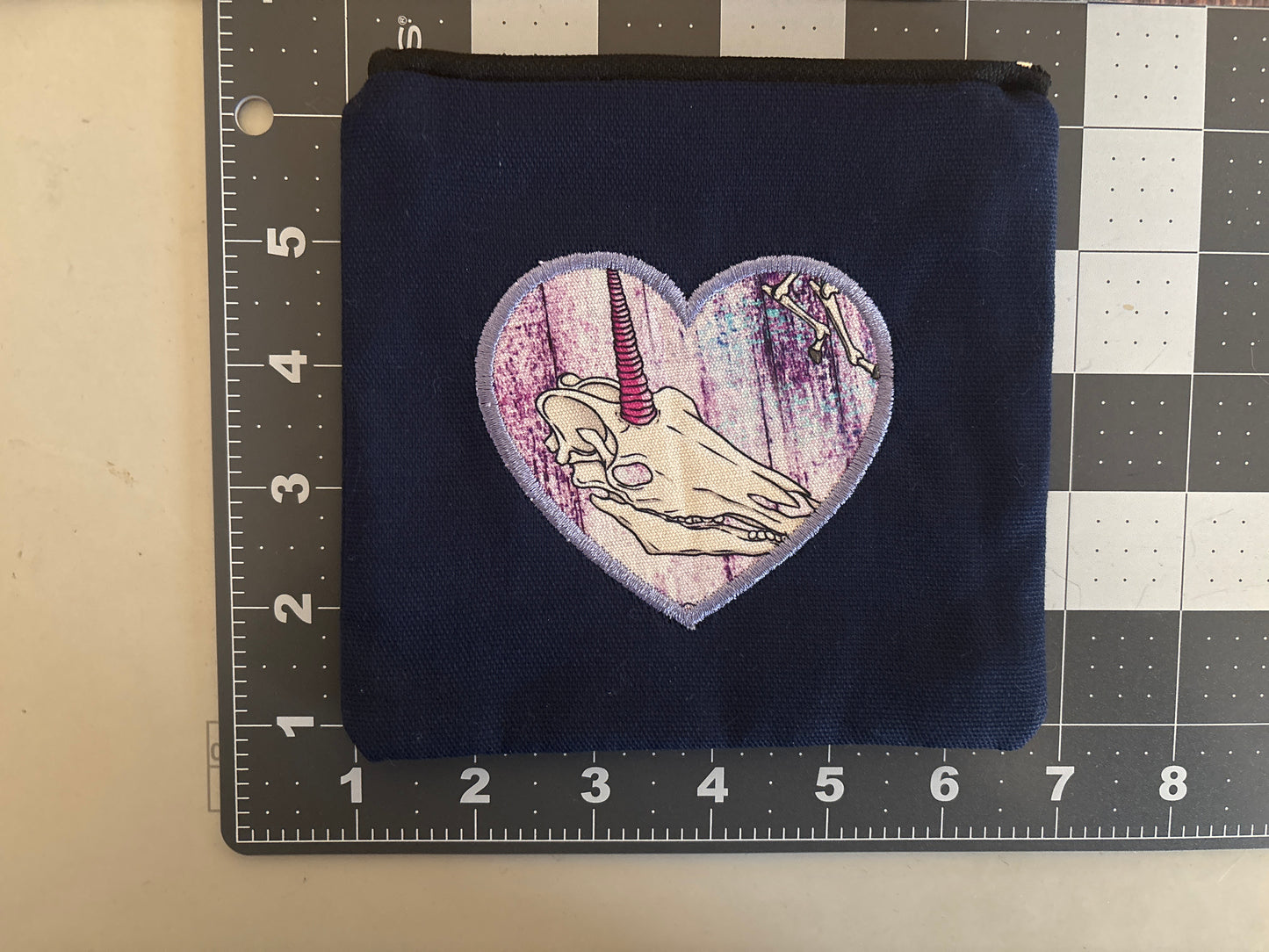 Unicorn Skull Zip Pouch