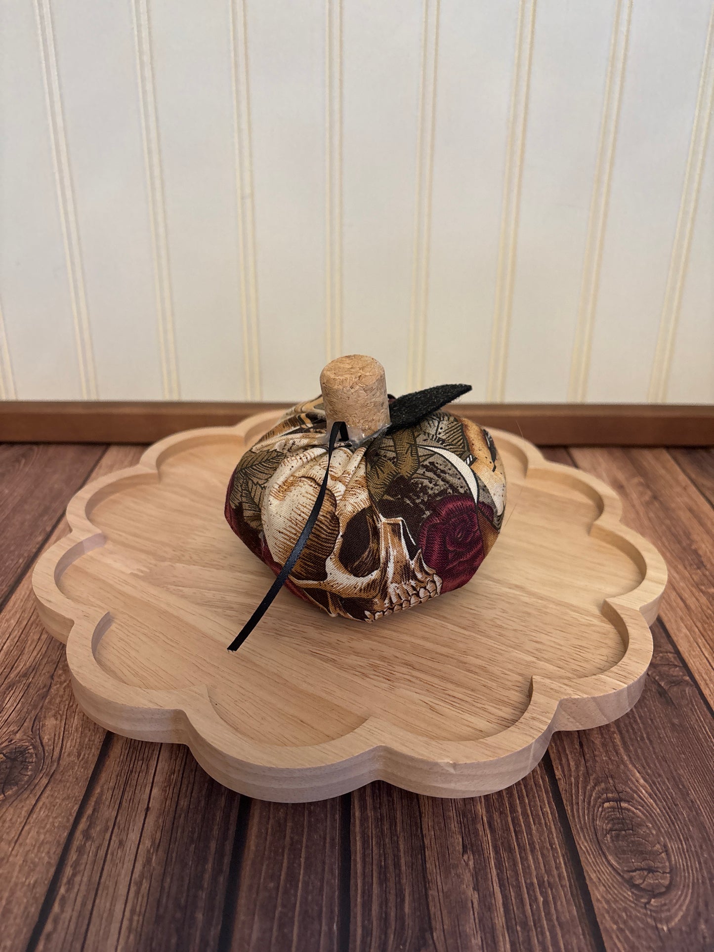Floral Skull Pumpkin