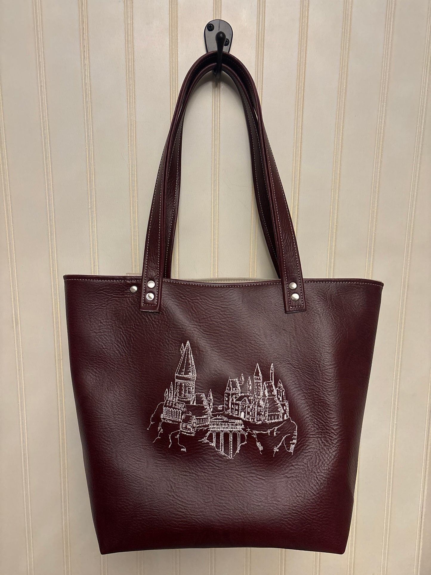 Hogwarts Embroidered Vinyl Tote