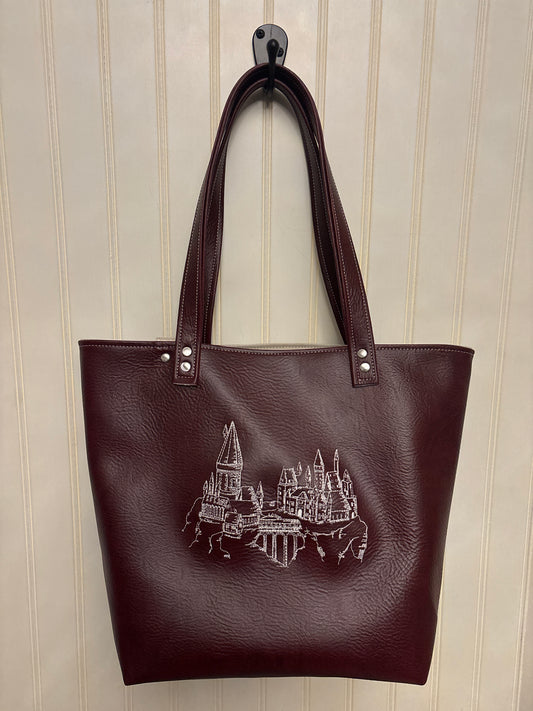 Hogwarts Embroidered Vinyl Tote